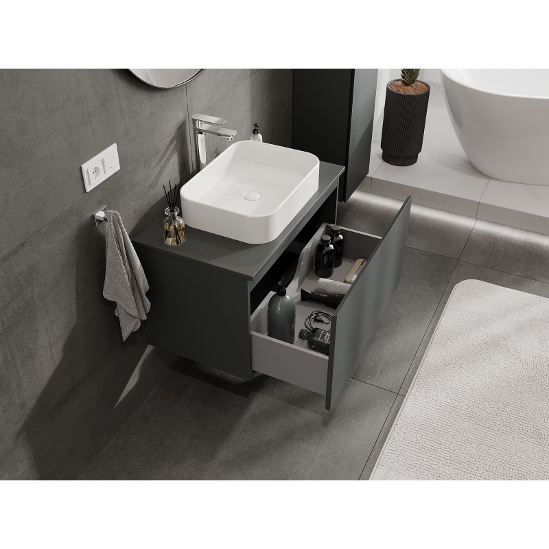 Mexen Orio dulap baie sub chiuvetă 80 cm cu blat, 1 sertar, grafit mat - 91A10-08047-1-BFC66