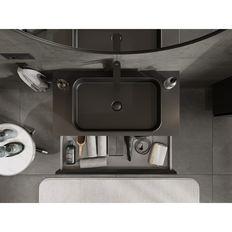 Mexen Orio dulap baie sub chiuvetă 90 cm cu blat, 1 sertar, negru mat - 91A10-09023-1-BFC71