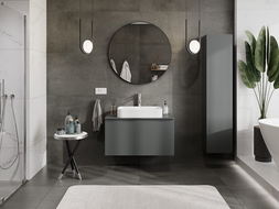 Mexen Orio fürdőszobai mosdó alatti szekrény 90 cm munkalappal, 1 fiók, matt grafit - 91A10-09047-1-BFC66