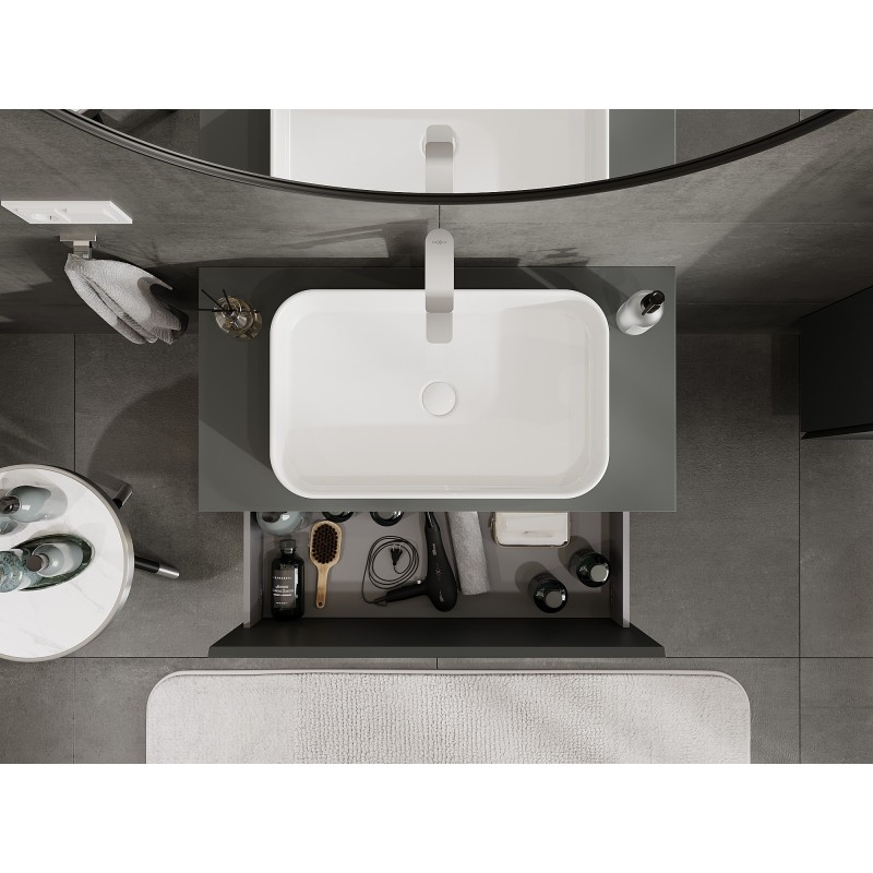 Mexen Orio dulap baie de 90 cm cu blat, 1 sertar, grafit mat - 91A10-09047-1-BFC66