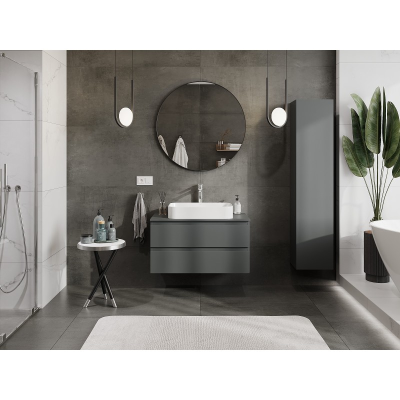 Mexen Orio dulap de baie sub lavoar 90 cm cu blat, 2 sertare, grafit mat - 91A10-09047-2-BFFC66