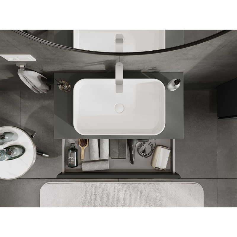 Mexen Orio dulap de baie sub lavoar 90 cm cu blat, 2 sertare, grafit mat - 91A10-09047-2-BFFC66