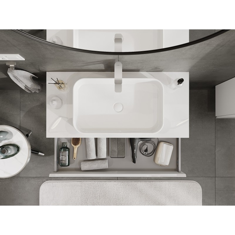 Mexen Orio dulap baie cu blat 100 cm cu un sertar, alb lucios - 91A10-10023-1-BFC00