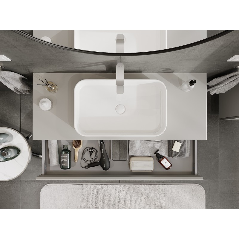 Mexen Orio dulap pentru baie sub lavoar 120 cm cu blat, 1 sertar, gri mat - 91A10-12023-1-BFC62