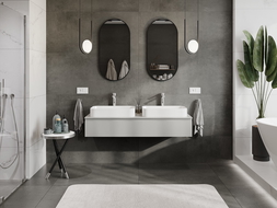 Mexen Orio dulap baie sub chiuvetă 140 cm cu blat, 1 sertar, gri mat - 91A10-14023-1-BFC62