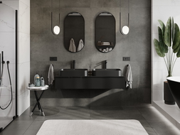 Mexen Orio dulap baie sub lavoar 140 cm cu blat, 1 sertar, negru lucios - 91A10-14023-1-BFC70