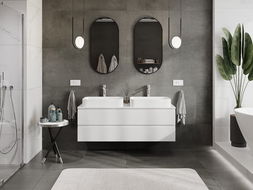 Mexen Orio dulap de baie sub lavoar 140 cm cu blat, 2 sertare, alb lucios - 91A10-14047-2-BFFC00