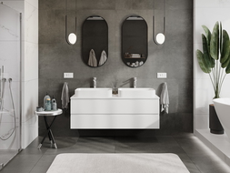 Mexen Orio fürdőszobai szekrény mosdó alatti, 140 cm-es, munkalappal, 2 fiók, fehér matt - 91A10-14047-2-BFFC01