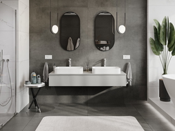 Mexen Orio fürdőszobai mosdó alatti szekrény 160 cm munkalappal, 1 fiókkal, szürke matt - 91A10-16023-1-BFC62