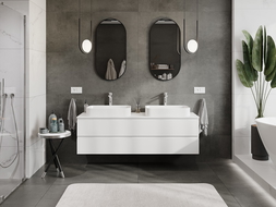 Mexen Orio fürdőszobai mosdószekrény 160 cm munkalappal, 2 fiók, fehér matt - 91A10-16047-2-BFFC01