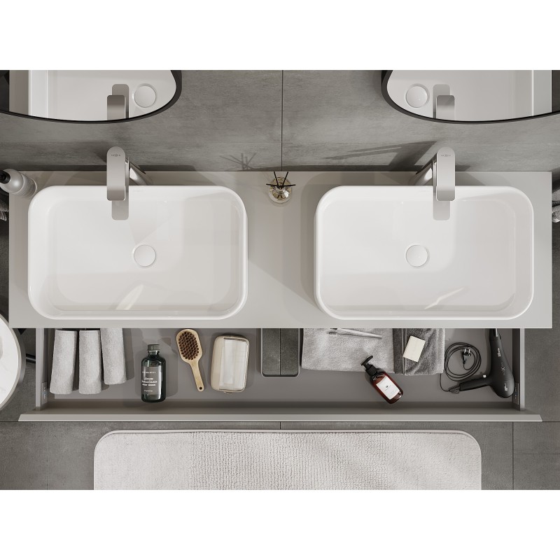 Mexen Orio dulap de baie sub chiuvetă 160 cm cu blat, 2 sertare, gri mat - 91A10-16047-2-BFFC62