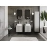 Mexen Rivel dulap de baie sub lavoar 50 cm cu blat, 2 sertare, cu fațet rugos, gri mat - 91A20-05047-2-BFFC62