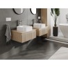 Mexen Rivel dulap de baie sub chiuvetă 60 cm cu blat, 1 sertar, canelat, stejar - 91A20-06023-1-BFC81