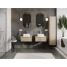Mexen Rivel dulap de baie sub chiuvetă 60 cm cu blat, 1 sertar, canelat, stejar - 91A20-06023-1-BFC81
