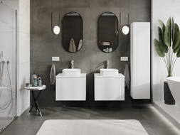 Mexen Rivel dulap baie sub lavoar 60 cm cu blat, 1 sertar, canelat, alb mat - 91A20-06047-1-BFC01