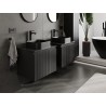 Mexen Rivel dulap baie de 60 cm cu blat, 1 sertar, cu fațetare, negru mat - 91A20-06047-1-BFC71