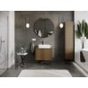 Mexen Rivel dulap de baie sub lavoar 70 cm cu blat, 1 sertar, canelat, nuc - 91A20-07047-1-BFC86
