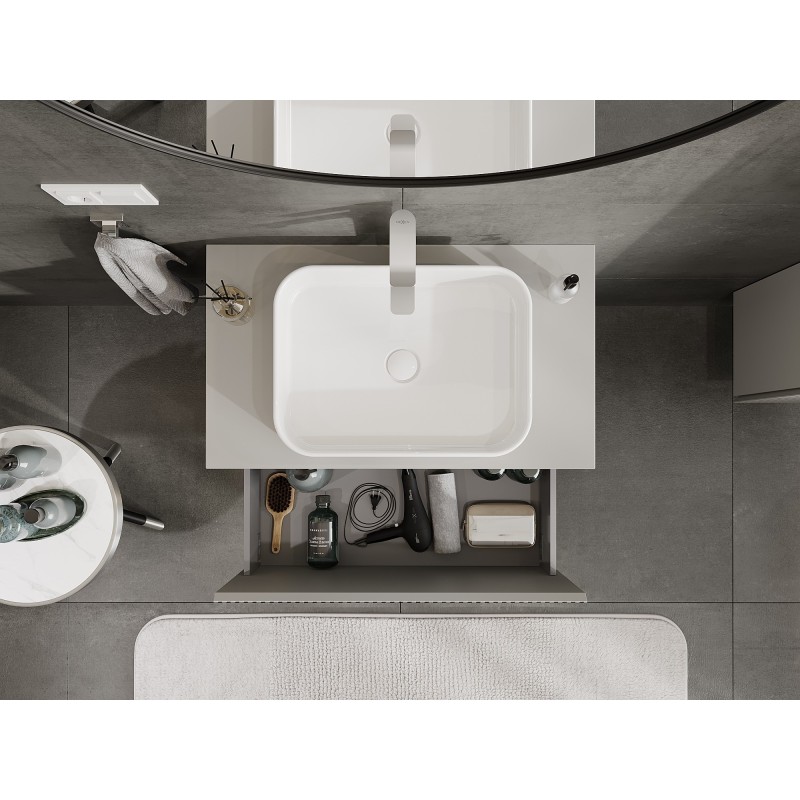 Mexen Rivel fürdőszobai mosdó alatti szekrény 80 cm, fiókos, szürke matt - 91A20-08047-1-BFC62