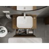 Mexen Rivel dulap de baie sub lavoar 80 cm cu blat, 1 sertar, canelat, nuc - 91A20-08047-1-BFC86