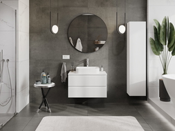 Mexen Rivel dulap baie sub chiuvetă 80 cm cu blat, 2 sertare, canelat, alb mat - 91A20-08047-2-BFFC01