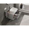 Mexen Rivel fürdőszobai mosdószekrény 80 cm-es asztallappal, 2 fiók, bordázott, szürke matt - 91A20-08047-2-BFFC62