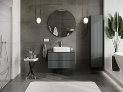 Mexen Rivel dulap baie sub chiuvetă 80 cm cu blat, 2 sertare, canelat, grafit mat - 91A20-08047-2-BFFC66