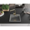 Mexen Milo chiuvetă de bucătărie din granit cu 1 cuvă cu baterie de bucătărie Rita, gri - 6505-71-670300-50