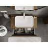 Mexen Rivel dulap baie sub lavoar 90 cm cu blat, 1 sertar, canelat, nuc - 91A20-09047-1-BFC86