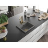 Mexen Milo chiuvetă de granit cu 1 cameră cu baterie de bucătărie Rita, gri - 6505-71-670300-50
