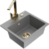 Mexen Milo chiuvetă de bucătărie din granit cu 1 cuvă cu baterie de bucătărie Rita, gri - 6505-71-670300-50
