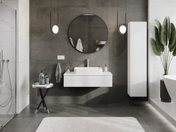 Mexen Rivel dulap baie 100 cm cu blat, 1 sertar, riflat, alb mat - 91A20-10023-1-BFC01