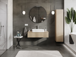 Mexen Rivel dulap baie sub lavoar 100 cm cu blat, 1 sertar, canelat, stejar - 91A20-10023-1-BFC81