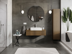 Mexen Rivel dulap baie sub chiuvetă 100 cm cu blat, 1 sertar, șanfrenat, nuc - 91A20-10023-1-BFC86