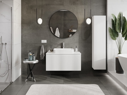 Mexen Rivel dulap baie sub chiuvetă 100 cm cu blat, 1 sertar, canelat, alb mat - 91A20-10047-1-BFC01