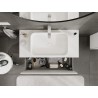 Mexen Rivel dulap baie sub lavoar 100 cm cu blat, 1 sertar, striat, alb mat - 91A20-10047-1-BFC01