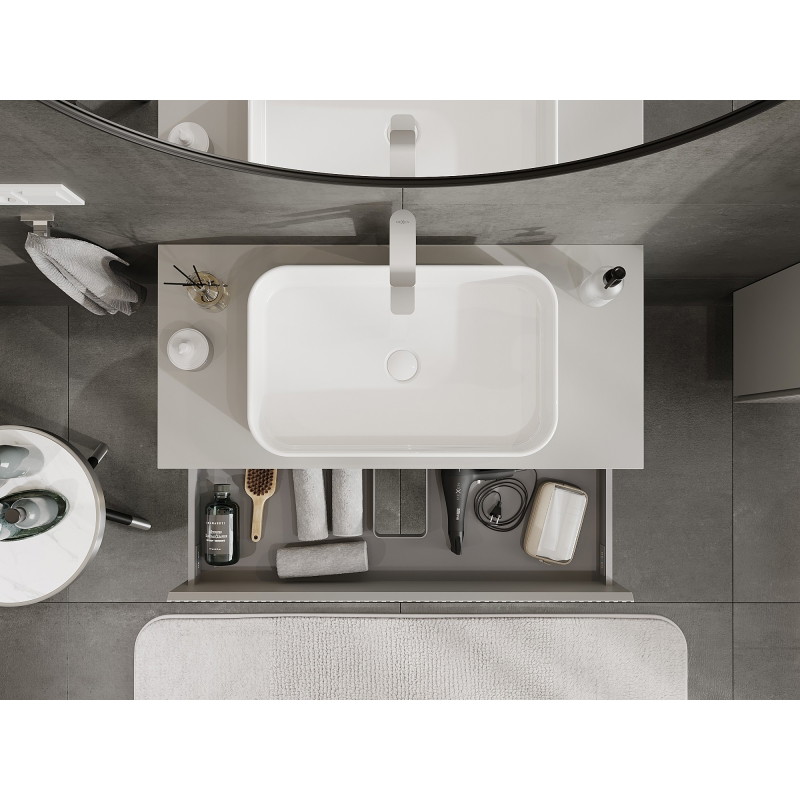Mexen Rivel dulap baie cu blat, lățime 100 cm, 2 sertare, suprafață canelată, gri mat - 91A20-10047-2-BFFC62