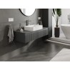 Mexen Rivel dulap de baie sub lavoar 120 cm cu blat, 1 sertar, cu striații, grafit mat - 91A20-12023-1-BFC66