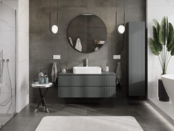 Mexen Rivel dulap baie sub chiuvetă 120 cm cu blat, 2 sertare, fronturi canelate, grafit mat - 91A20-12047-2-BFFC66