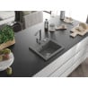 Mexen Milo chiuvetă de granit cu 1 compartiment cu baterie de bucătărie Rita, gri - 6505-71-670300-71