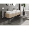 Mexen Rivel dulap baie sub chiuvetă 140 cm cu blat, 1 sertar, canelat, stejar - 91A20-14023-1-BFC81