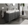 Mexen Rivel dulap baie sub chiuvetă 140 cm cu blat, 2 sertare, canelat, grafit mat - 91A20-14047-2-BFFC66