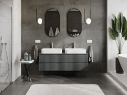Mexen Rivel dulap baie sub chiuvetă 140 cm cu blat, 2 sertare, canelat, grafit mat - 91A20-14047-2-BFFC66