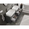 Mexen Rivel dulap baie sub chiuvetă 140 cm cu blat, 2 sertare, canelat, grafit mat - 91A20-14047-2-BFFC66