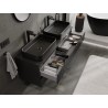 Mexen Rivel dulap pentru baie sub lavoar 140 cm cu blat, 2 sertare, cu rifluri, negru mat - 91A20-14047-2-BFFC71