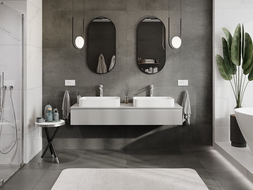 Mexen Rivel dulap baie sub chiuvetă 160 cm cu blat, 1 sertar, canelat, gri mat - 91A20-16023-1-BFC62