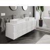 Mexen Rivel dulap baie pentru chiuvetă 160 cm cu blat, 2 sertare, canelat, alb mat - 91A20-16047-2-BFFC01