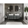 Mexen Rivel dulap baie sub chiuvetă 160 cm cu blat, 2 sertare, striat, grafit mat - 91A20-16047-2-BFFC66