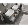 Mexen Rivel dulap baie sub chiuvetă 160 cm cu blat, 2 sertare, striat, grafit mat - 91A20-16047-2-BFFC66