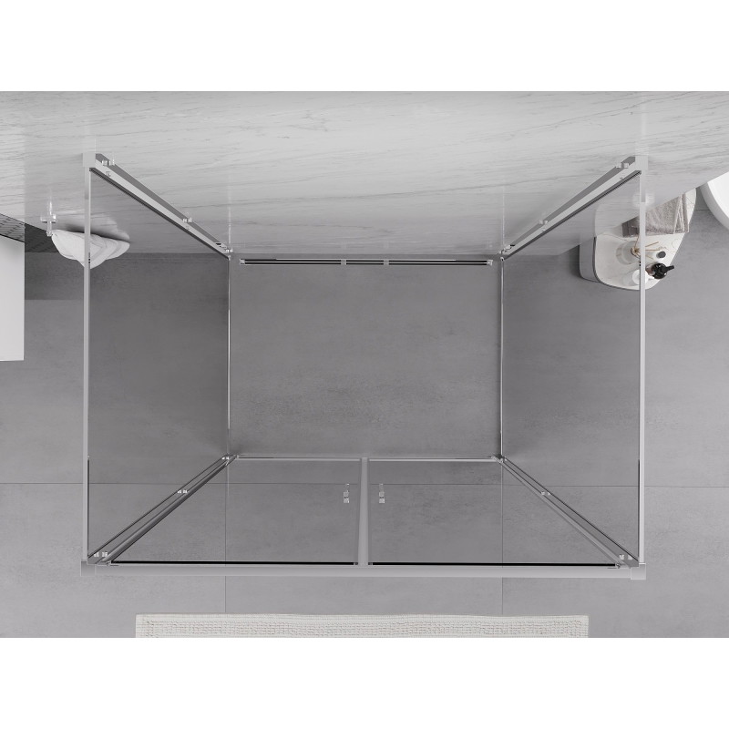 Mexen Exo-B Duo 3S 3-falú zuhanykabin 100 x 90 cm, áttetsző, króm - 814-100-090-01-00-3S