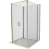 Mexen Exo-3S cabina de duș cu 3 pereți, cu uși batante 80 x 80 cm, transparent, aurie - 814-080-080-50-00-3S